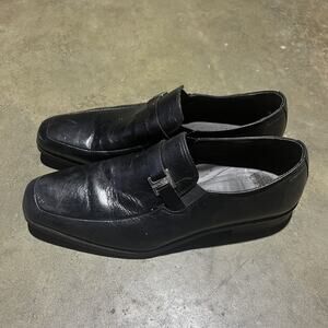 Bruno Magli Black Italian Leather Penny Loafers 9